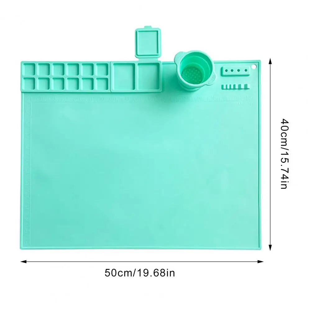 Silicone Painting Mat With Collapsible Cup Craft Mat Painting Sculpting Resin Projects Heat Resistant Artist Gift