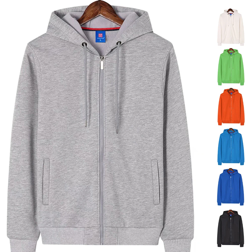 Winter Warm Fleece Zip Up Hoodies Men High Quality Hooded Sweatshirts Heavy Weight Zipup Hoodies For Men Sudadera Con Capucha