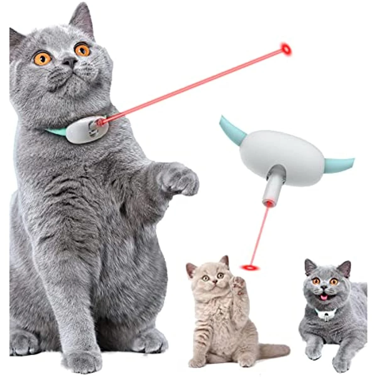 Automatic Cat Toy Smart Laser Teasing Cat Collar Laser Electric USB