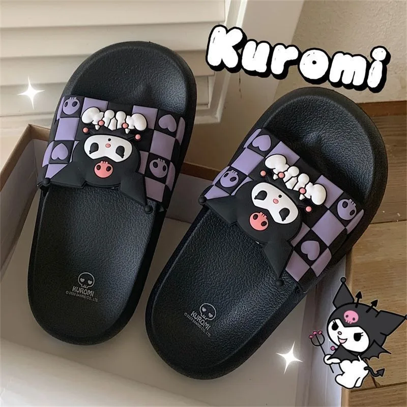 

Милые летние Мультяшные тапочки Hello kitty Kuromi sanrio креативные домашние и уличные Нескользящие Утолщенные мягкие