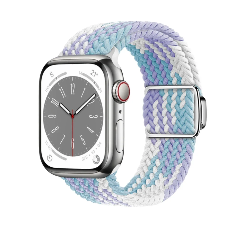 

Nylon Braided Loop Strap For Apple Watch Ultra 49mm 9 8 7 45mm 41mm Magnetic Bracelet iWatch Series 6 5 4 SE 44mm 40mm 42mm Band