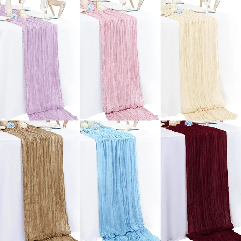 1pc Cheesecloth Table Runner Country Style Gauze Cheese Cloth Tablecloth For Wedding Bridal Shower Baby Shower Birthday Party