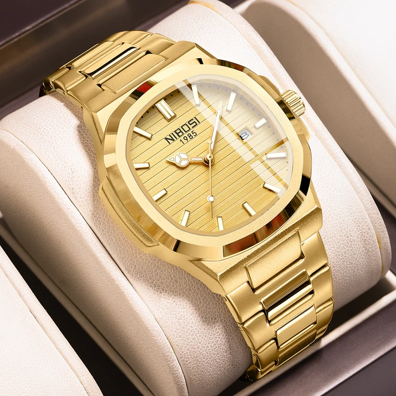 Nibosi Orologio Al Quarzo In Oro Di Lusso Per Uomo Orologio Da Uomo In Acciaio Inossidabile Con Data Luminosa Impermeabile Orologi Casual Da Uomo Relo