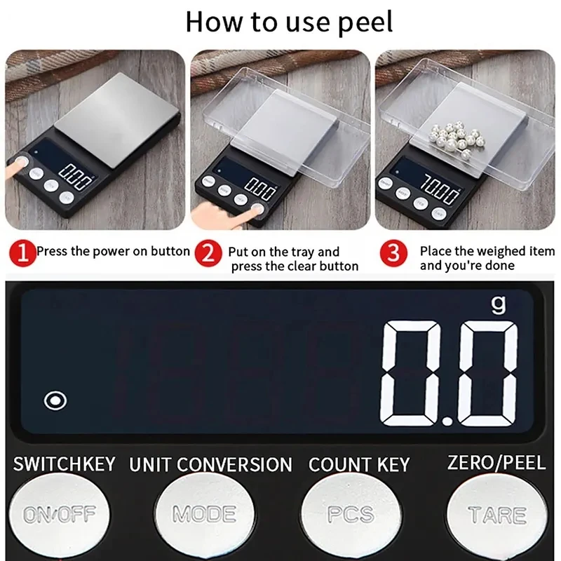 High-Precision Digital Jewelry Pocket Scale with LCD Display