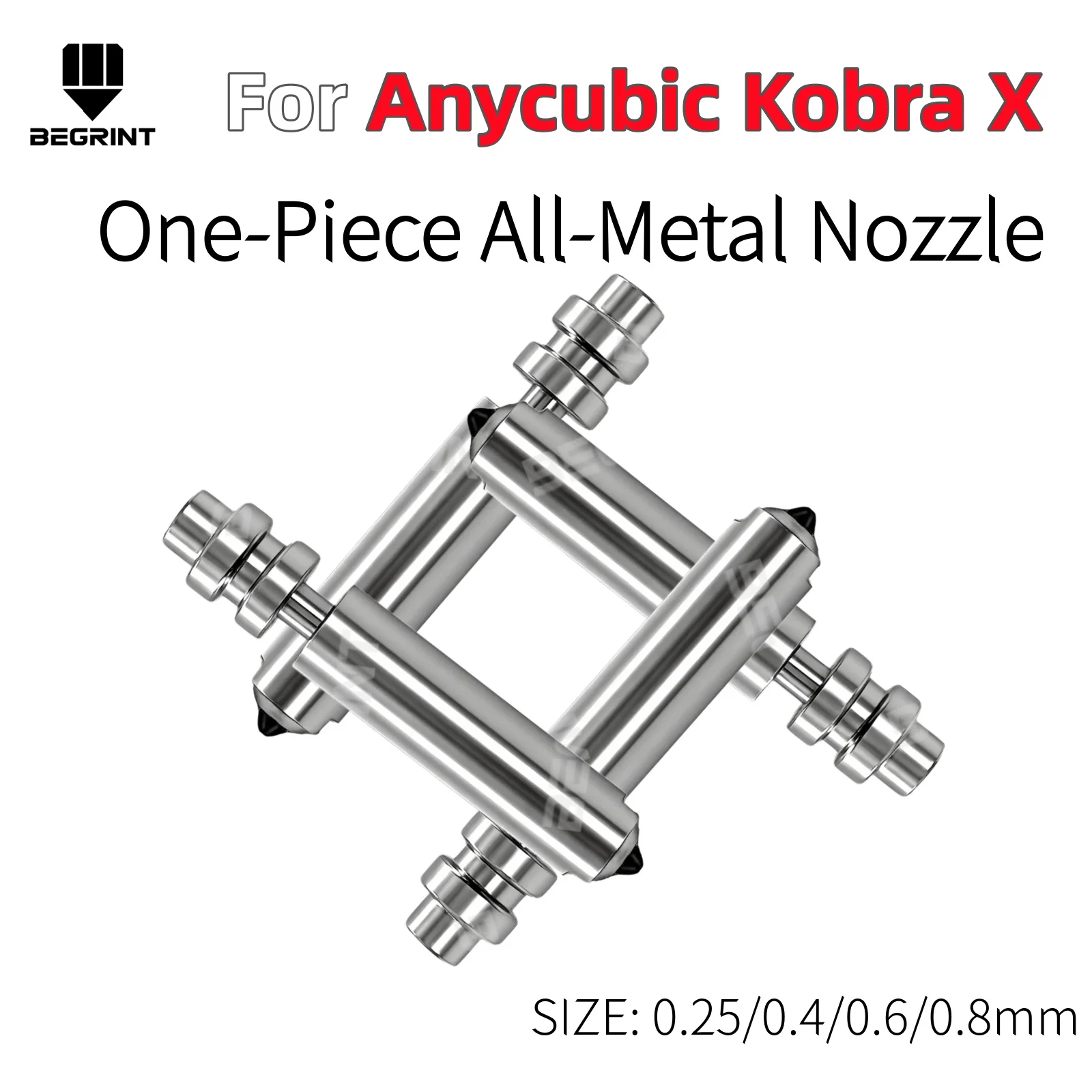 Upgraded High Temperature Resistant Bimetal Nozzle Hotend, 0.25/0.4/0.6/0.8mm Optional Sizes for Anycubic Kobra X 3D Printer