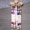 Beech Baby Pacifier Clip Personalized Name Silicone Teether Beads Toddler Nursing Bracelet Toy Baby Pacifier Chain Nipples Chain 3