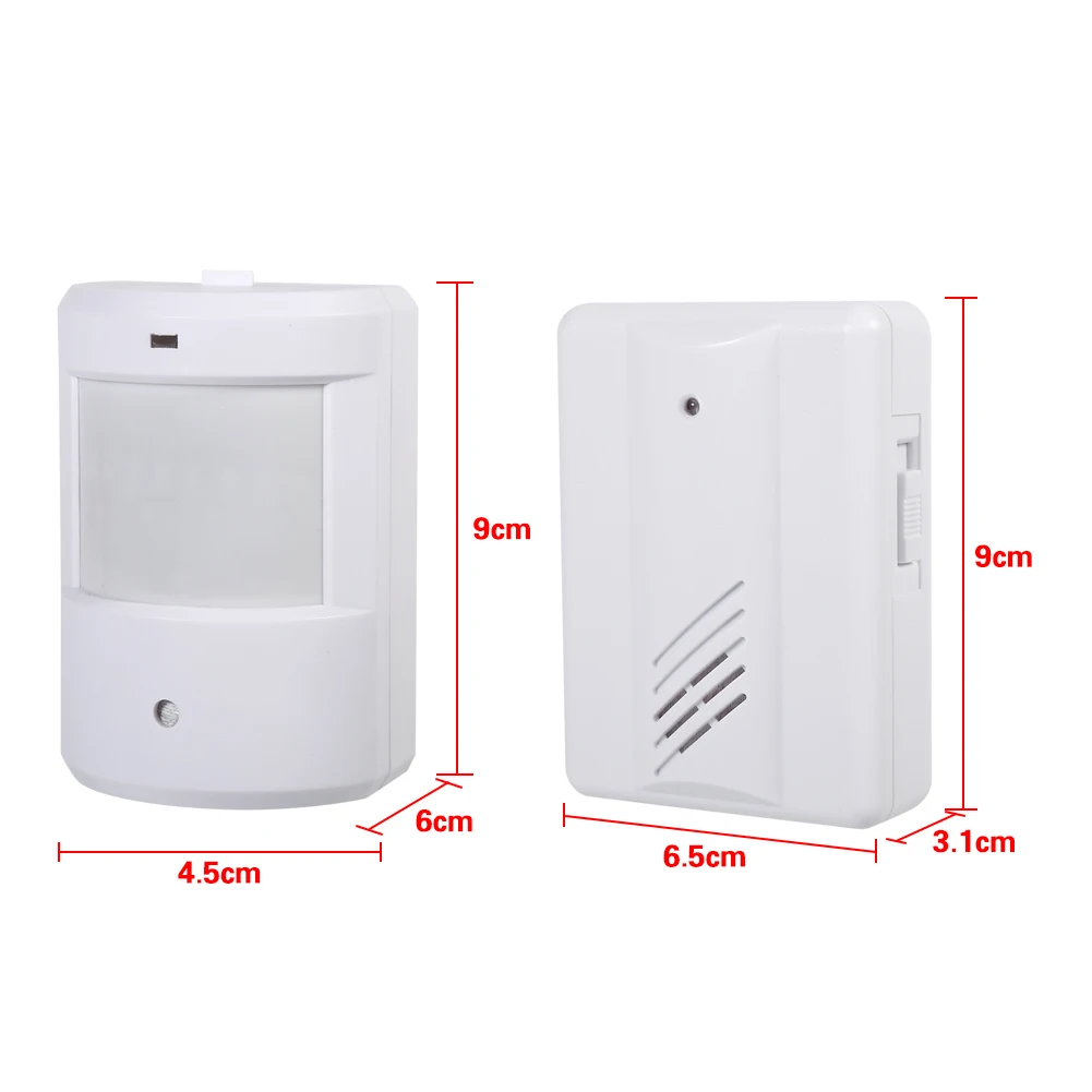Wireless Motion Sensor Alarm System for Home & Garage Security, White