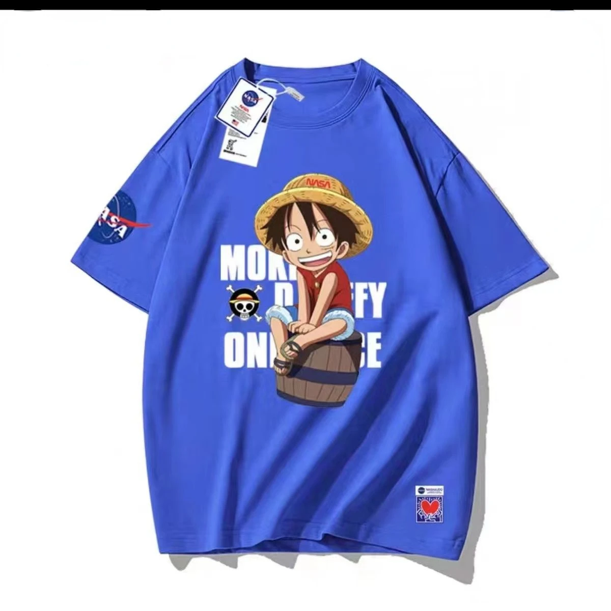 

One Piece Luffy Animation Peripheral Short-sleeved Men's and Women's Trendy Brand Youth Tops Summer Clothes Are The Best Gift