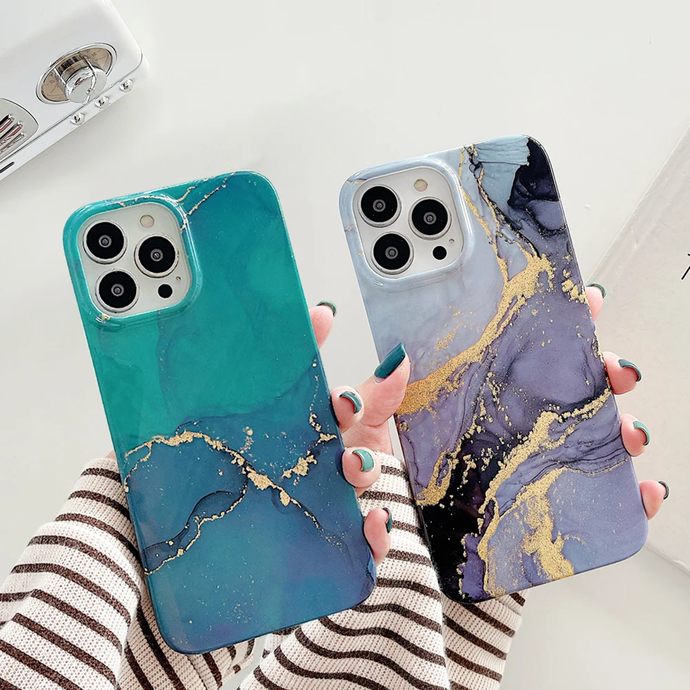 Мраморный телефонный чехол INS Style для iPhone 13 Pro Max 11 12 мягкий силиконовый красочный