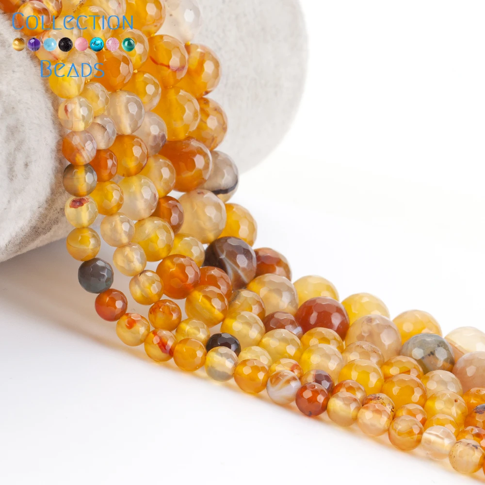 45Pcs 8MM Orange Beads Round Stone Beads for Bracelets 8mm Beads Earring