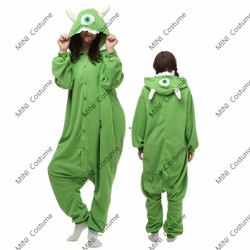 Polar Fleece Sullivan Mike Animal Kigurumi Onesie Costume for Women Men Pyjamas Monsters Cartoon Adult Pajama Cosplay