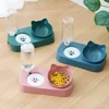 1 piece - Cat Bowl Double Bowl Dog Bowl Automatic Drinking Water for Dogs and Cats Feeding Double Bowl, Suitable for Pets 3
