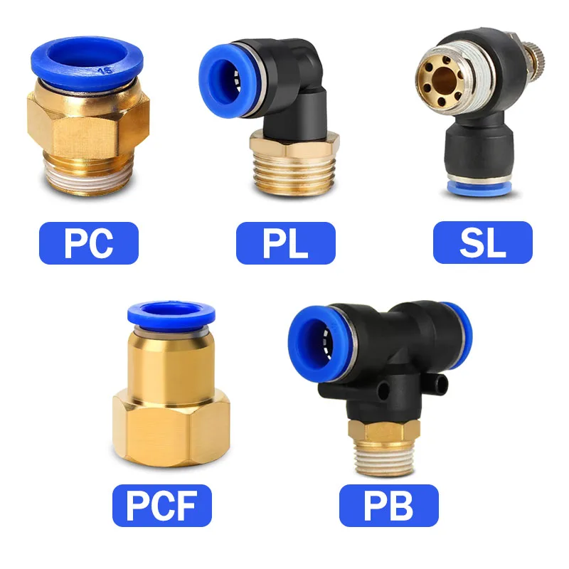 5 ชิ้น PNEUMATIC Air Connector FITTING PC PCF PL SL 4 มิลลิเมตร 6 มิลลิเมตร 8 มิลลิเมตร 1/8 1/4 3/8 1/2 อุปกรณ์ท่อท่อ Quick Connectors 1