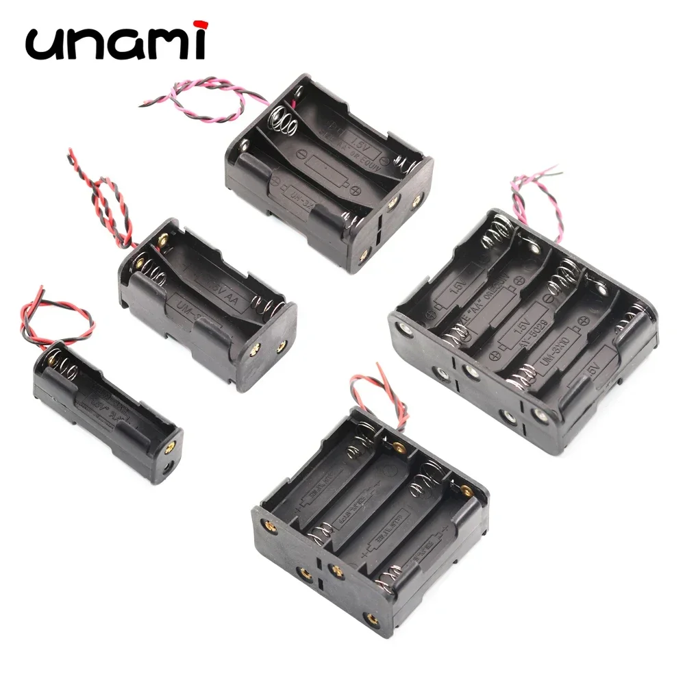 AA Battery Storage Case 2x 4x 6x 8x 10x Double Layer Back To Back Case Box with Cable AA Power Case DIY