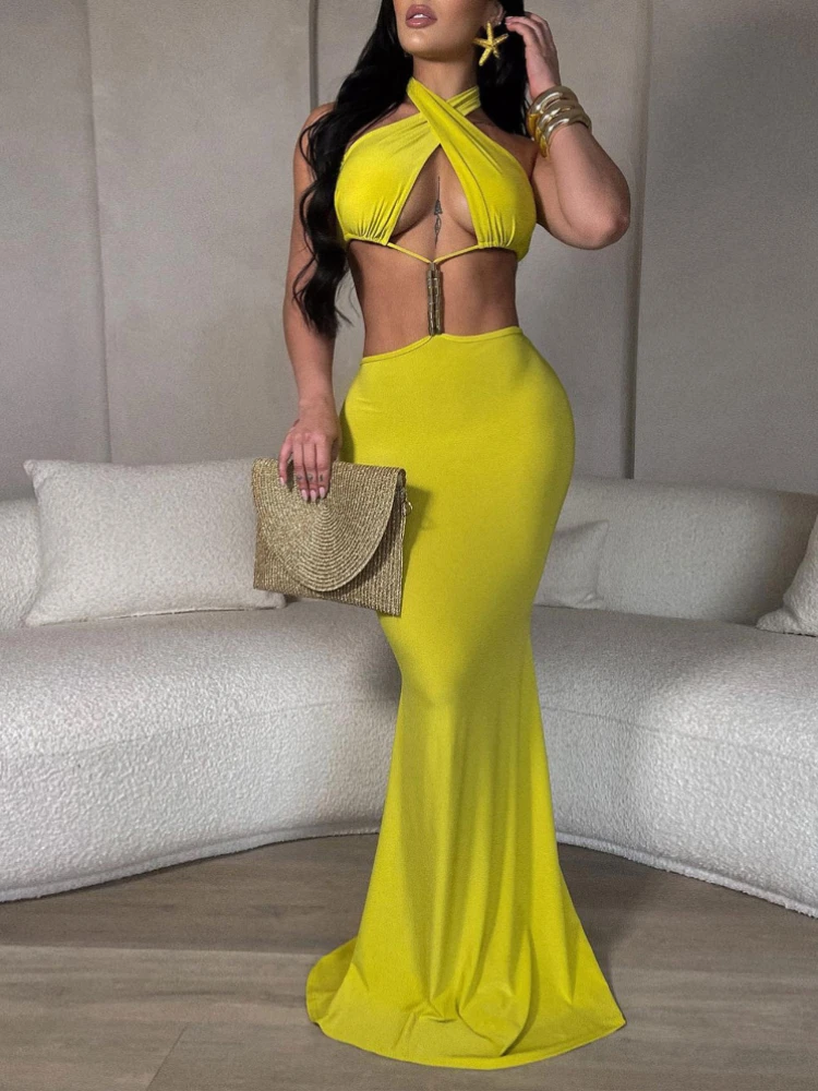 

Женское сексуальное и Клубное платье макси с открытой спиной в минималистичном стиле черного цвета