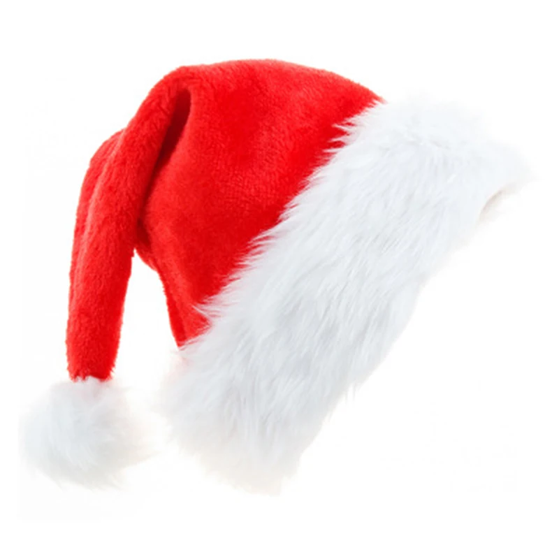 Christmas Hats New Year Thick Plush Hat For Adults Hat Christmas Decorations For Home Xmas Santa Claus Gifts Warm Winter Cap