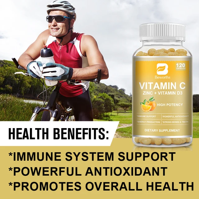 1425-05b0f0.jpg BEWORTHS Vitamin C with Zinc Capsules Vitamin C 100MG, Zinc 10 Mg, for Immune Support Powerful Antioxidant & Energy Production