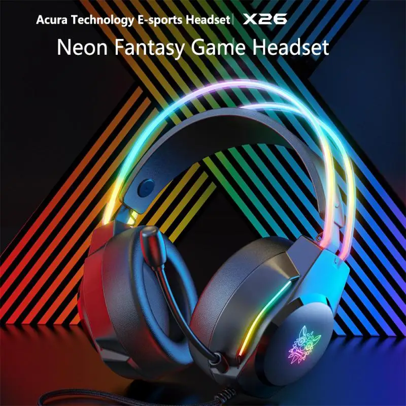 

Игровая гарнитура RGB для ПК, наушники для киберспорта, игровые наушники с гибким микрофоном, наушники с шумоподавлением 3,5 мм для PS5 Switch, компьютерных игр