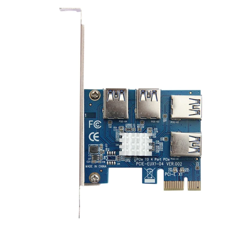 

PCI-E Adapter 1 Turn 4 PCI-Express Slot 1X To 16X USB 3.0 Special Riser Card Pcie Converter For BTC Miner Mining