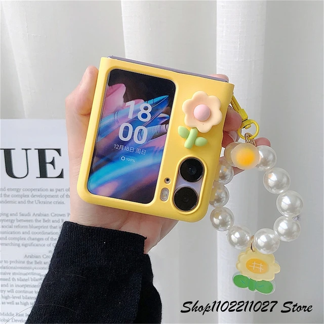 Love Pearl Bracelet Mobile Phone Case Is Suitable For Samsung Galaxy Z Fold  5 Solid Color For Find N2 Flip Back Cover - AliExpress