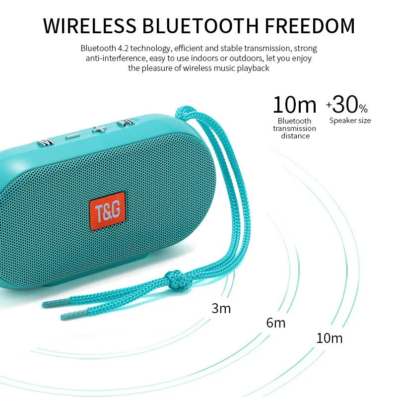TG179 5W BT5.0 Wireless Speaker Support TF 32G SD Card USB FM Radio Portable Outdoor TWS Sound Box IPX5 Waterproof Music Players