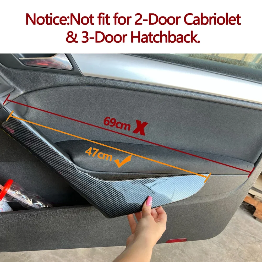 Car Interior Accessories Door Handle Cover Panel Trim Replacement For Volkswagen VW Golf 6 GTI MK6 2009 2010 2011 2012 2013 2014 4