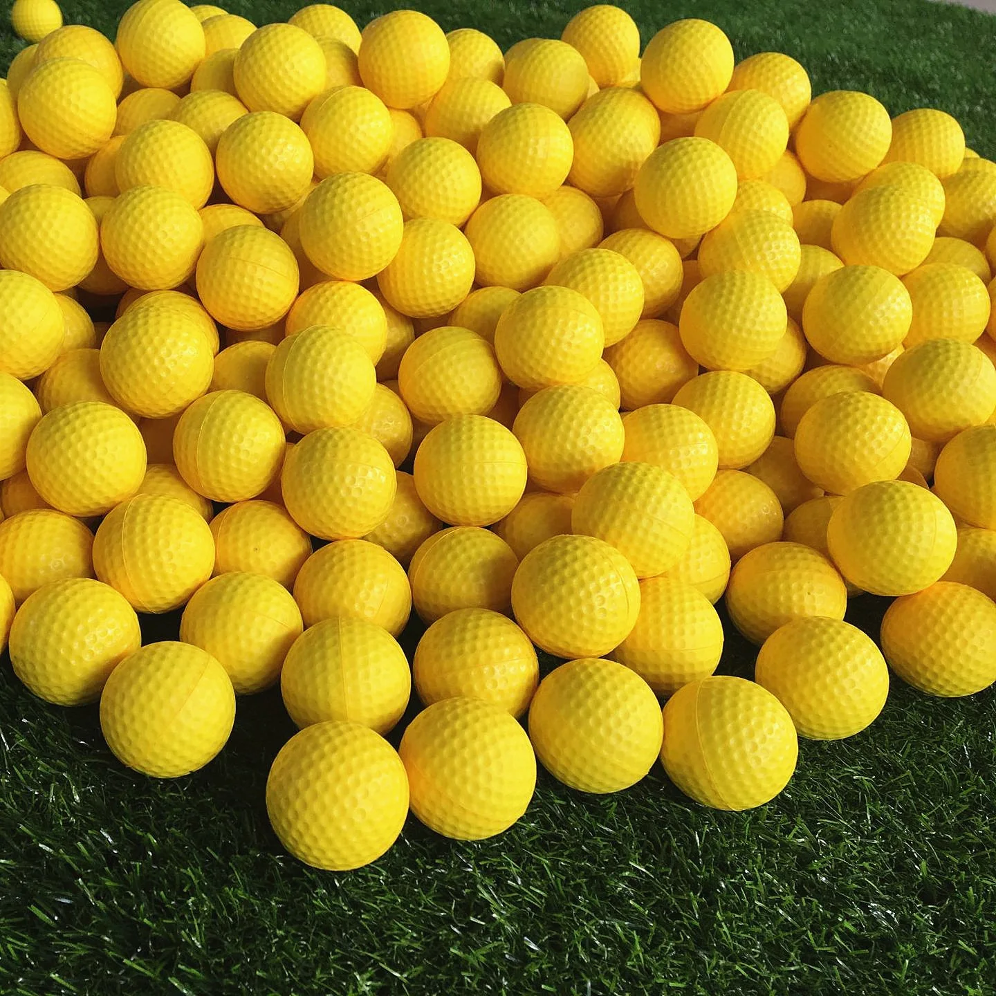10PcsYellowPUFoamGolfBallsSpongeElasticIndoorOutdoorPractice