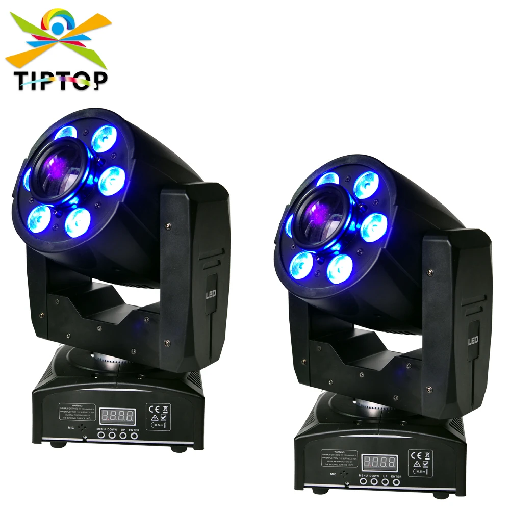 

Freeshipping 2XLOT 1x30W White+6x8W RGBW 4IN1 LED Mini Moving Head DJ Disco Stage Party Effect Lighting Manual Zoom Gobo Lens