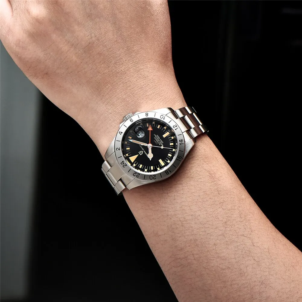 PAGANI DESIGN GMT Men's Automatic Mechanical Watch Classic Retro Stainless Steel 200m Water Resistant Men's Wristwatch mechanical watch