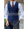 V Neck Slim Fit Single Breasted Slim Fit Herringbone Men‘s Vest For Jacket Casual Business Men's Waistcoat 3