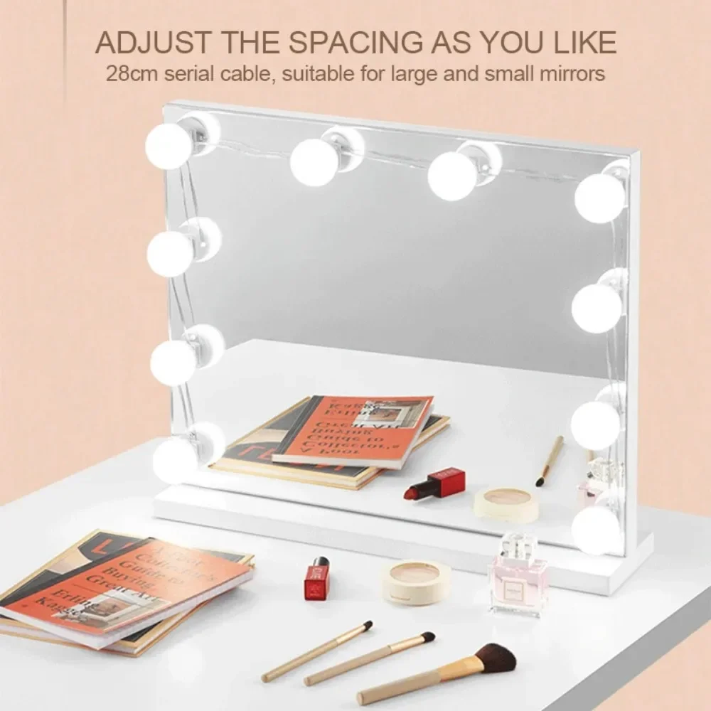 Hollywood Mirror with Lights Dressing Table Full 4/8/14 Dimmable Bulbs Led Lighted Table Vanity