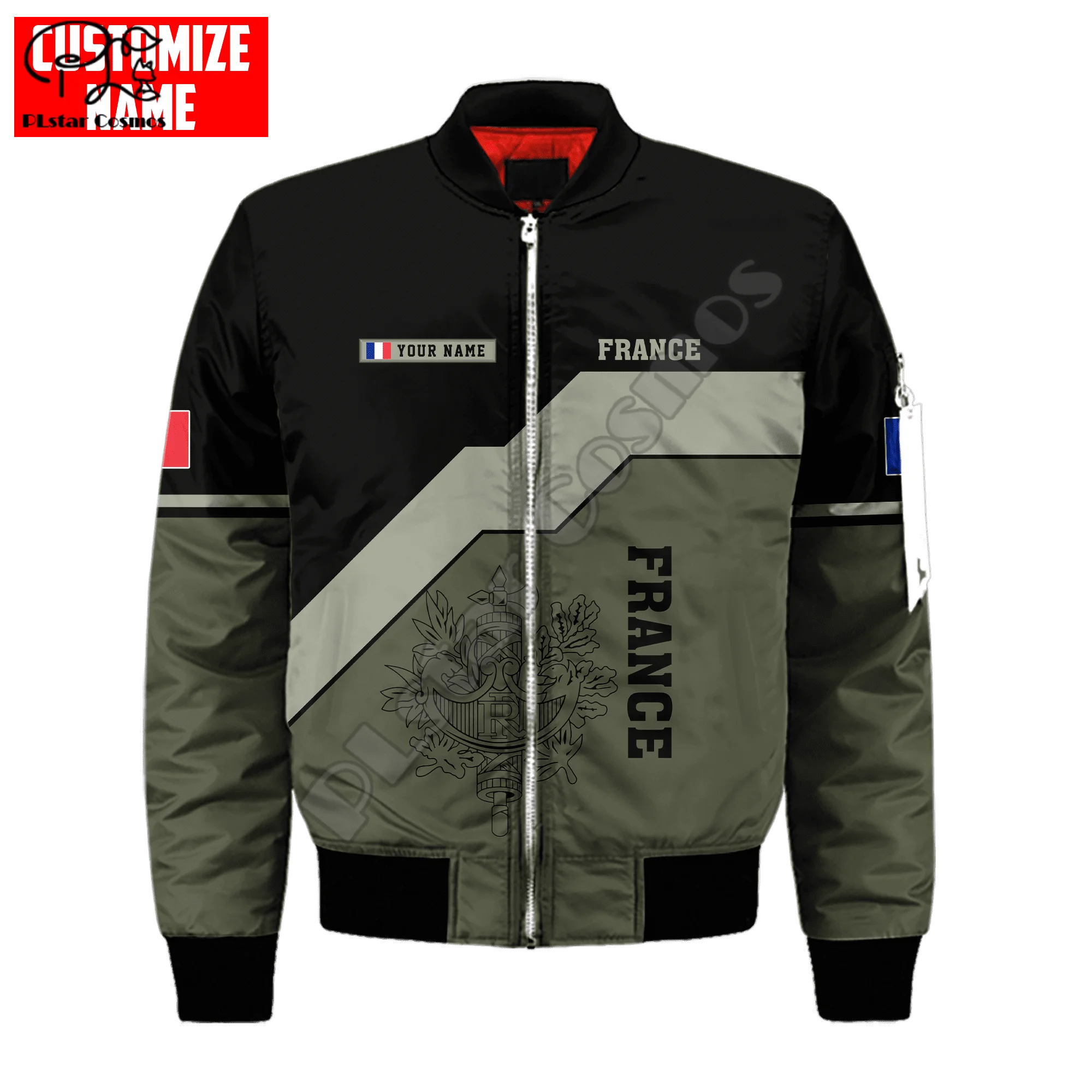 PLstar Cosmos France Republic 3D Printed 2022 Flight Bomber Jackets Coat Tracksuit Winter Thick Oversized Casual Long Sleeve F37
