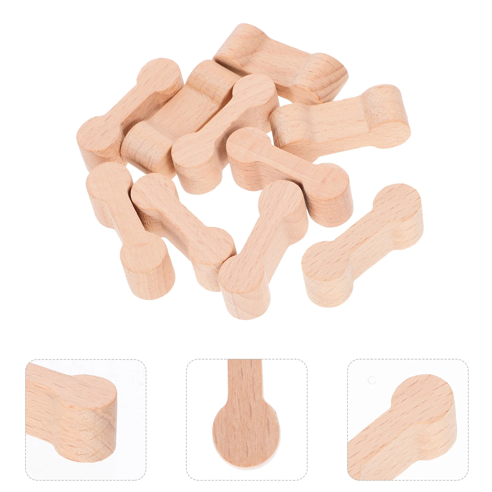 10 Pcs Wooden Train Track Connector Tracks for Toddlers Children Buckle Solid Toy Diy Model