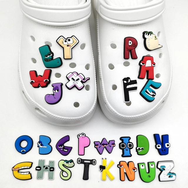 Letters Croc Charms, Alphabet Croc Charms, Shoe Accessories, Shoe Charms,  Black and White Letters Croc Charms, Cute Croc Charms 