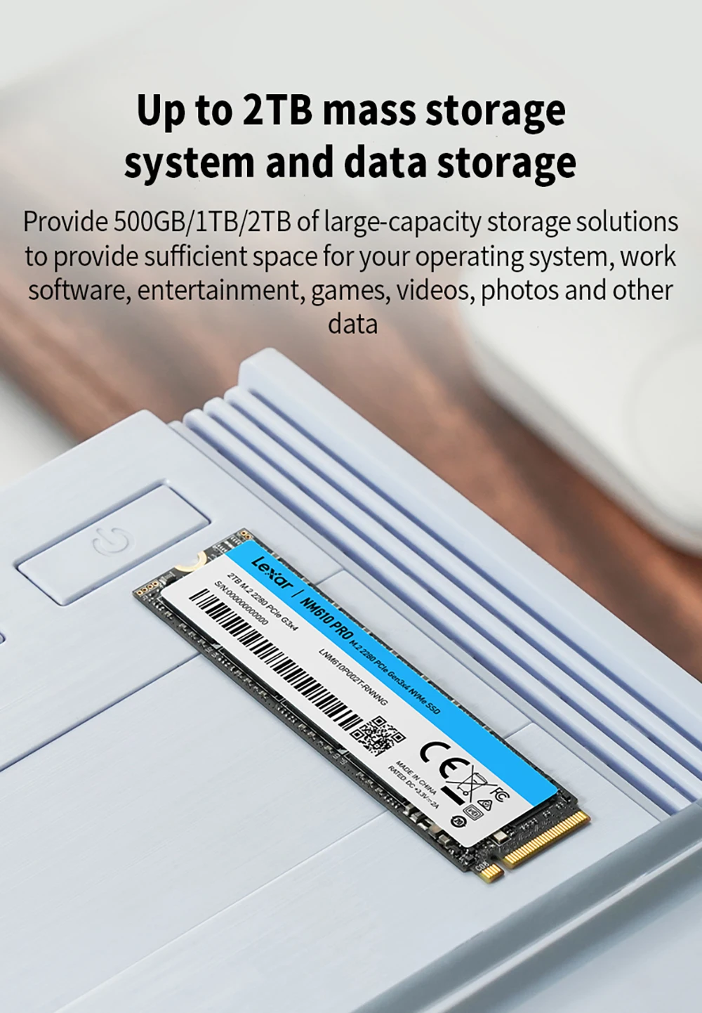 内蔵型SSD m.2ssd 2tb (Lexar Nm610 Pro) Amazon.com: Lexar Disque SSD NM610 Pro 2To (2000Go) - NVMe M