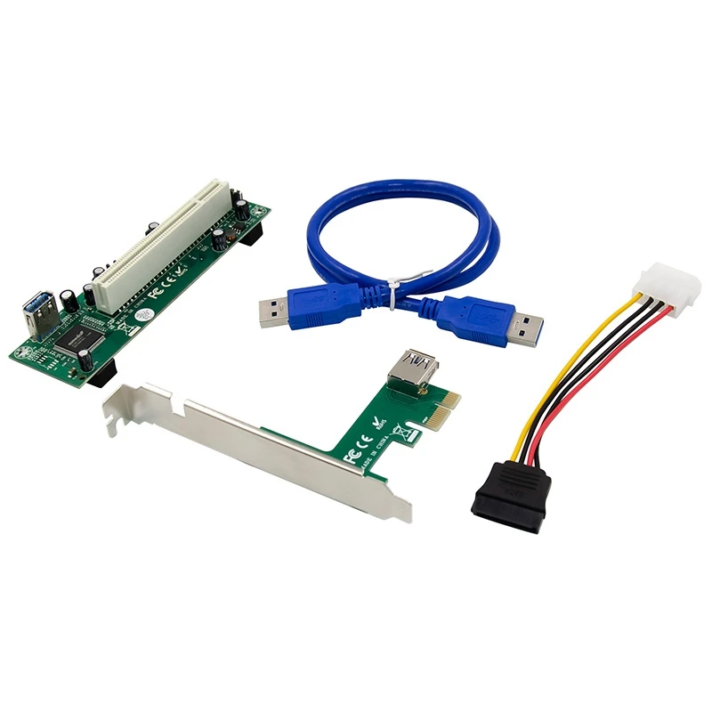 

PCI-Express к PCI-адаптеру PCIe к Pci слоту расширения карты с 4-контактным разъемом SATA кабеля питания для ПК