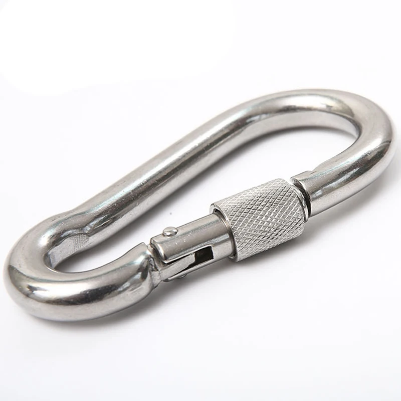 4PCS m4 m5 m6 Stainless Steel 304 Carabiner Carbine Snap Hook with nut-lock