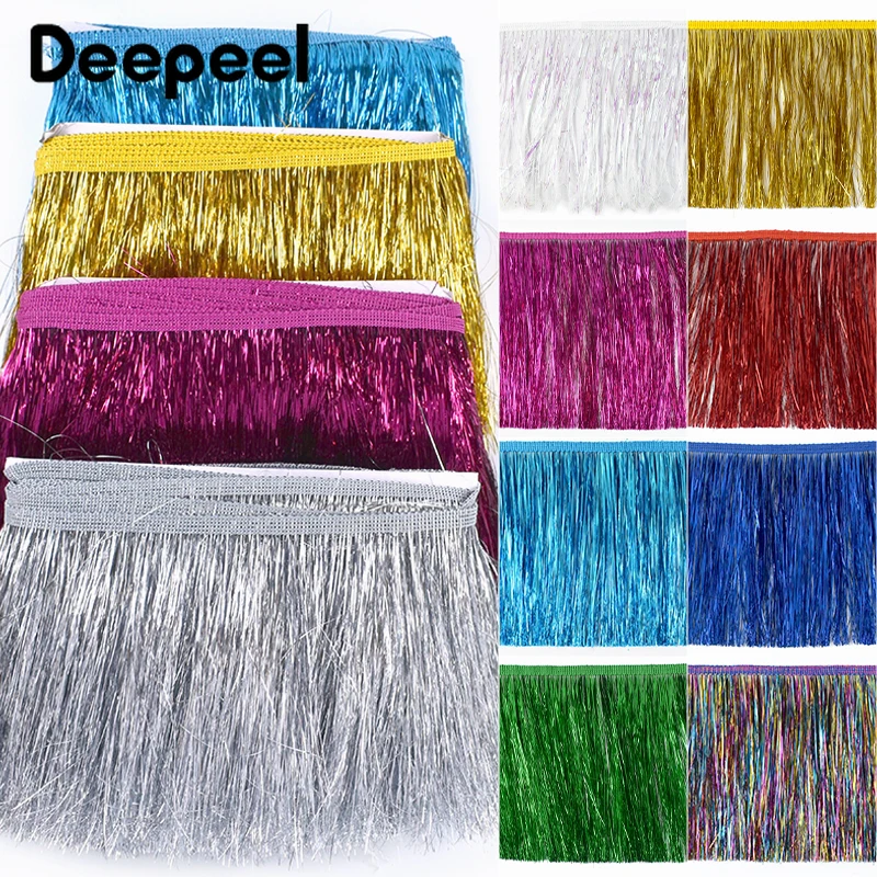 10M 10/15/20cm 반짝이는 태슬 프린지 레이스 트림, 라틴 드레스, 커튼, 소파, 의류 장 프린지, 바느질 공예, 원단 용품