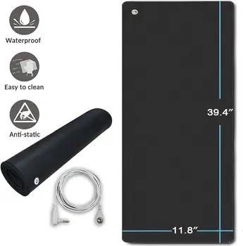 MAXSHARER Grounding Rubber Leather mat Earthing sleep mat computer mouse pad Grounding foot mat desk mat for Better sleep health 4