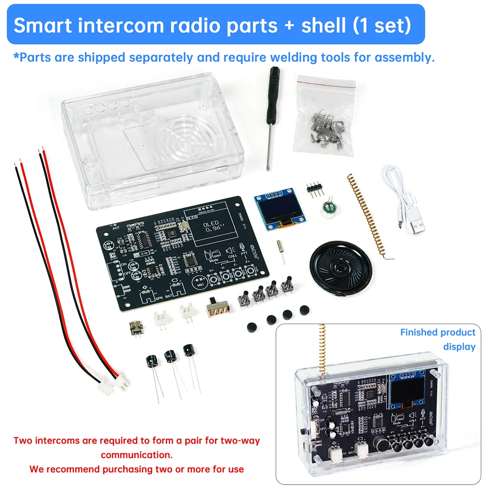 Electronics Kit FM Radio DIY Kit Smart Wireless Walkie-Talkie Radio Electronics Assembly and Soldering Practice DIY Kit