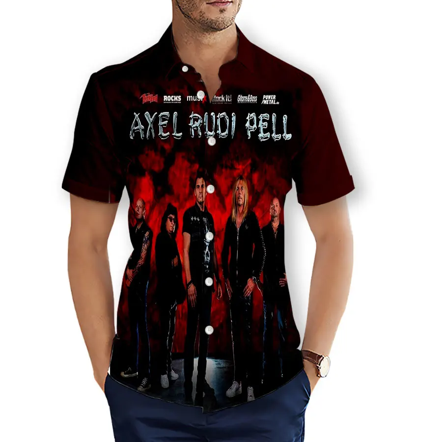 

CAVVING 3D Printed Axel Rudi Pell Fashion Casual Shirts Men's /Women's Short Sleeves Loose Breathable Shirts