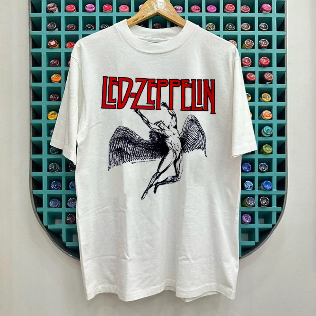 2026 Led Zeppelin Rockband Kurzarm-T-Shirt Mode Sport Reine Baumwolle Herren-T-Shirt Kinderkleidung T-Shirt Y2k Damen