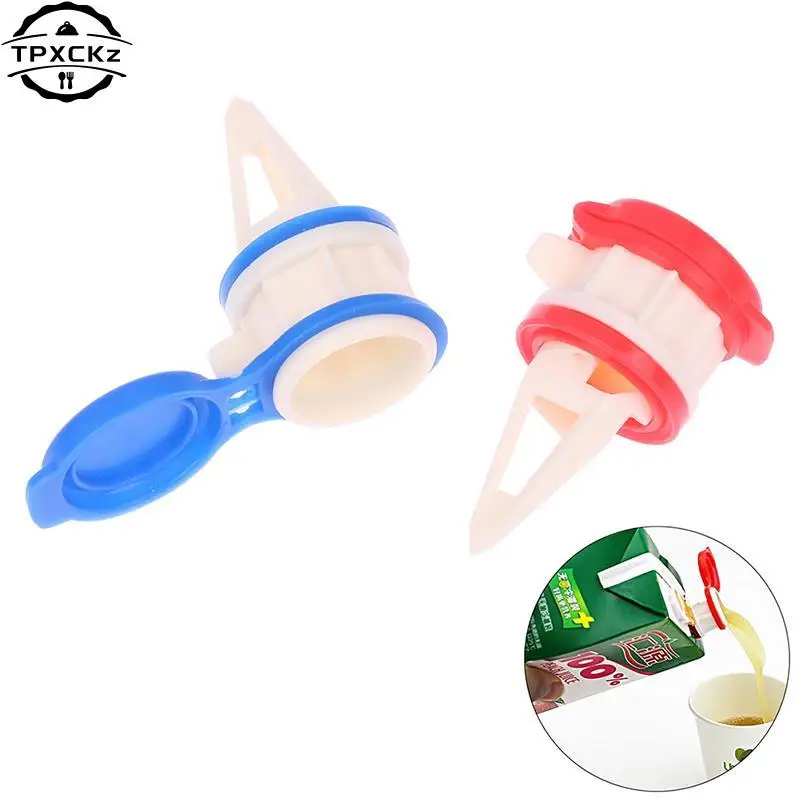 

2pc Spout Pourer Silicone Milk Bottles Brick Drink Bottle Splitter Beverage Changeover Caps Keep Drink Cool Fresh Kitchen Gadget