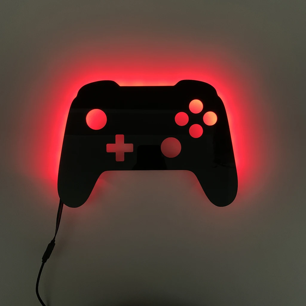 

Wall Decor Game Pad Silhouette Light for Home Decoration Night Light Rgb Color Changing Gaming Room Black Wall Lamp Gamepad