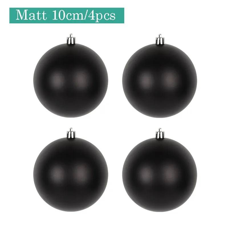 thumbnail image 1 of Bola de Navidad de plástico ecológica de color negro de 4 a 15 cm para decoración de árbol de Navidad, colgante para regalo de Año Nuevo, 1 of 5