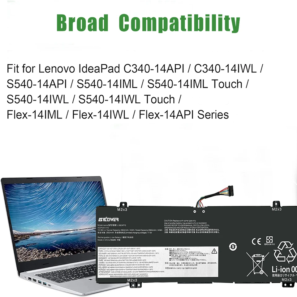 Replace L18C4PF3 Akku für Lenovo IdeaPad Flex C340-14API C340-14IWL Replace L18C4PF3 Akku für Lenovo IdeaPad Flex C340-14API C340-14IWL