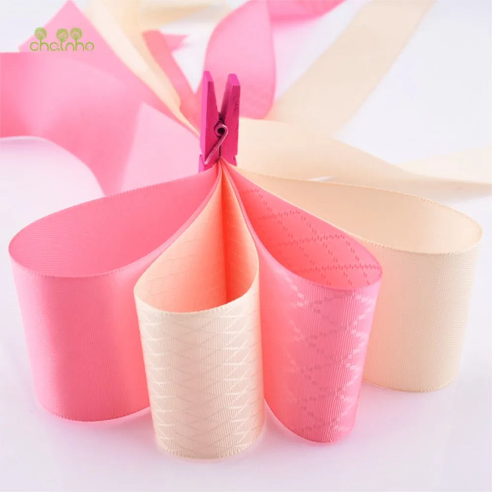 Chainho,Pink Ribbon Set,DIY Handmade Hair Ornament Material,Mix 20 Designs,Gifts Crafts Packing Accessory,1 Yard Per Piece,RB36