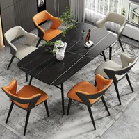 French Style 1Pc Leather Dining Chair with Backrest, Hollow Design, Suitable for Clubhouse Hotel Western Restaurant Cafe 6