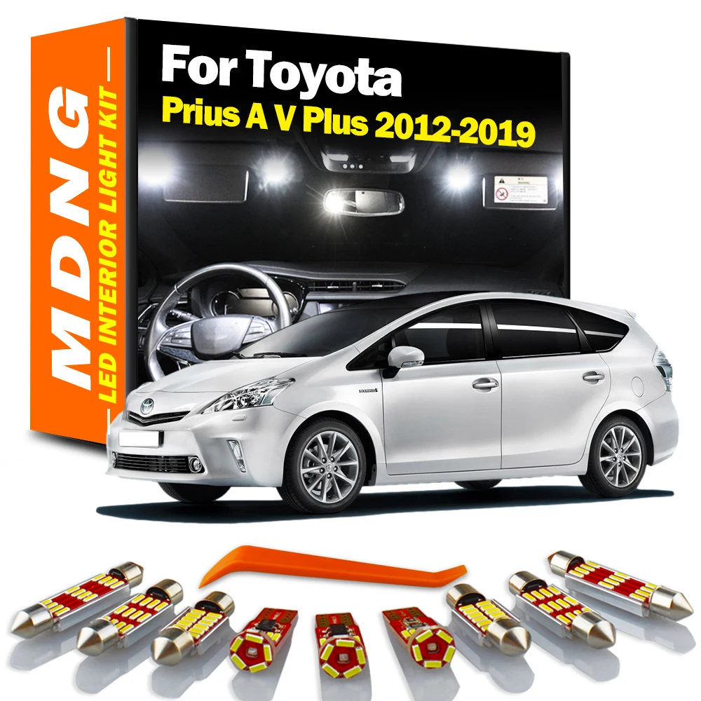

MDNG 12Pcs Canbus Car LED Interior Map Dome Light Kit For Toyota Prius A V Plus 2012 2013 2014 2015 2016 2017 2018 2019 Led Bulb