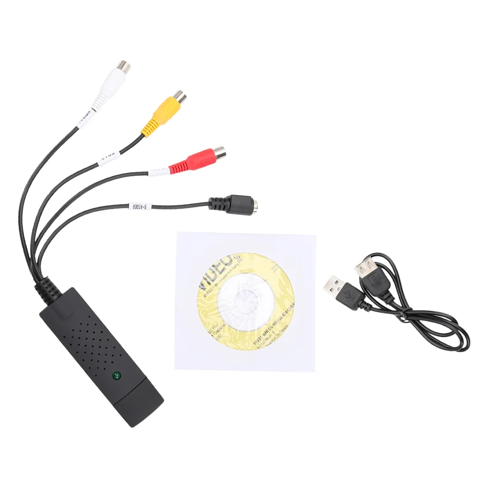 Video Capture Card Vhs to Digital Converter Plastic Cards Recording Accessory USB Device Portable